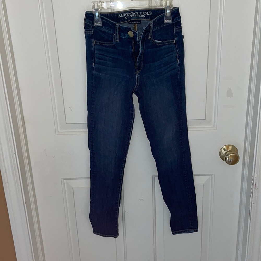 american eagle, dark wash, skinny jean